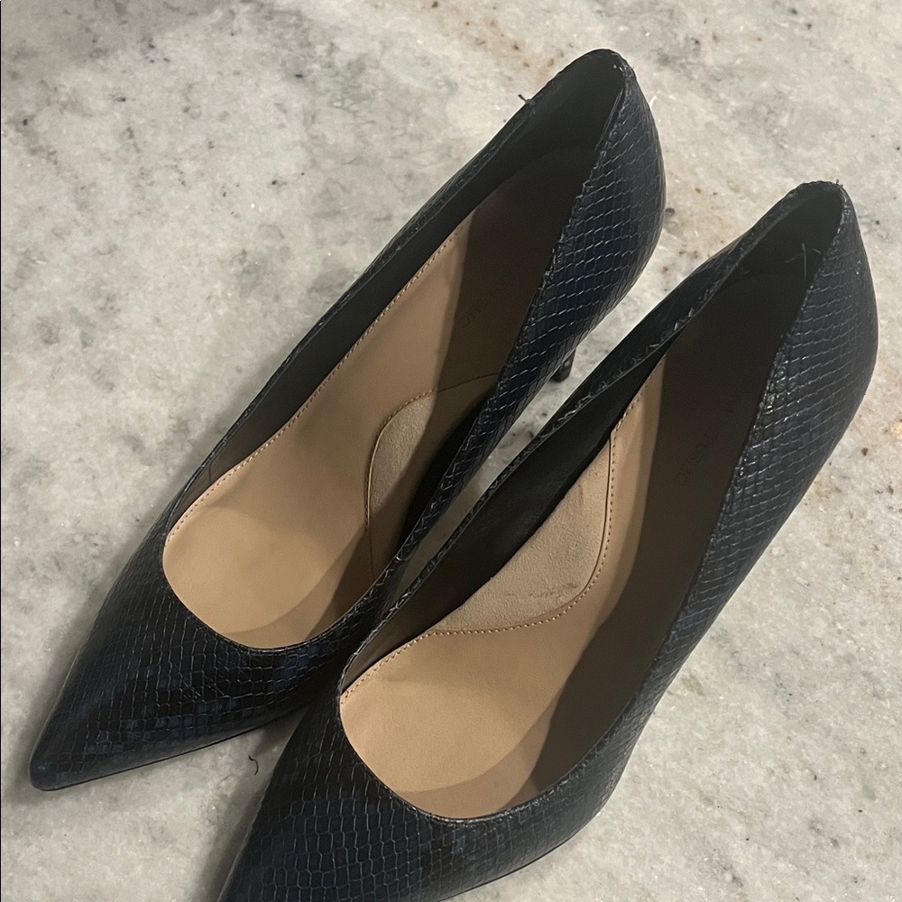 Elegant Black and Blue Croc Women's Pumps